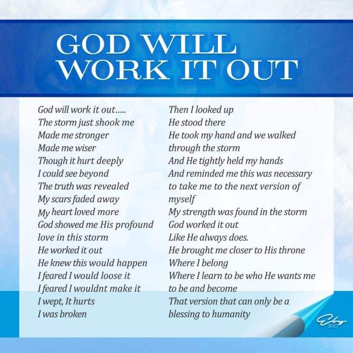 God will work it out