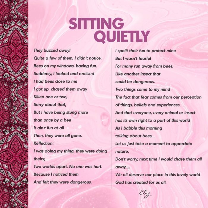 SITTING QUIETLY