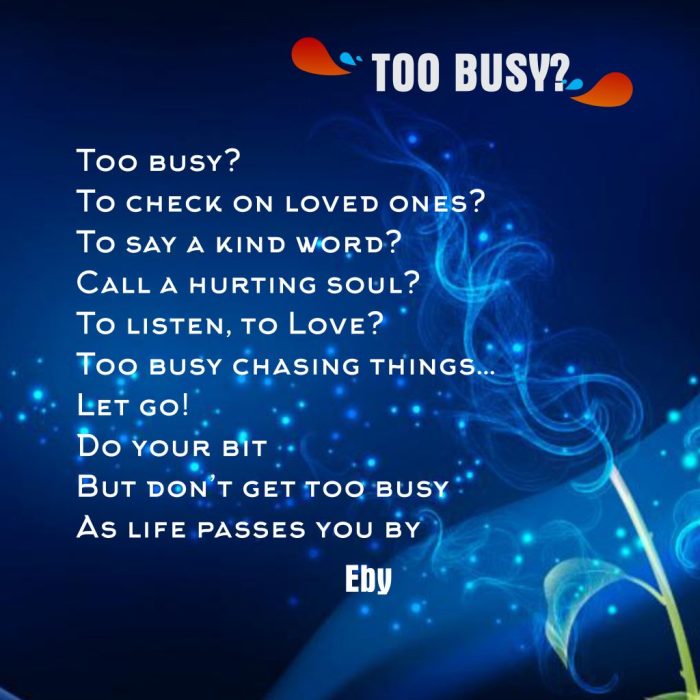 TOO BUSY